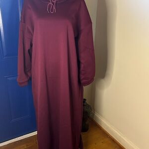 SHEIN Deep Burgundy Hooded Dress